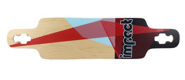 Impact Synthesis red Dropthrough Longboard-Deck 39 x 9.5