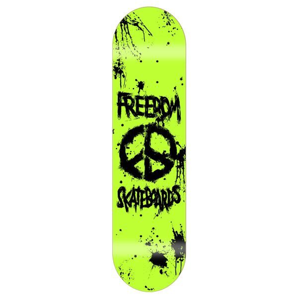 Freedom Peace Paint NEON-Yellow Skateboard Deck
