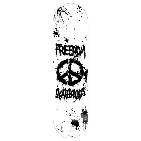 Freedom Peace Paint White Skateboard Deck