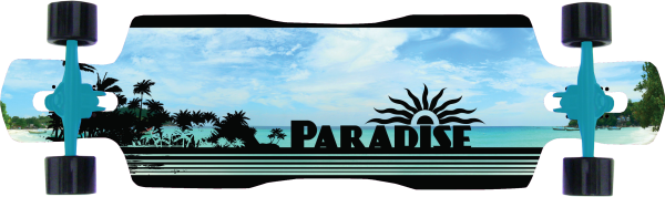 Paradise Complete Longboard DropThrough Black Ocean 41.0 x 10.25