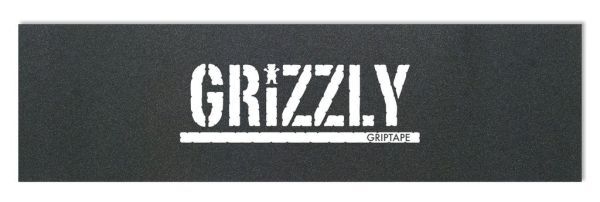 Grizzly Skateboard Griptape schwarz mit weißen Print