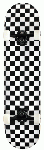 Krown Complete Skateboard Pro Checkered Black / White 8.0